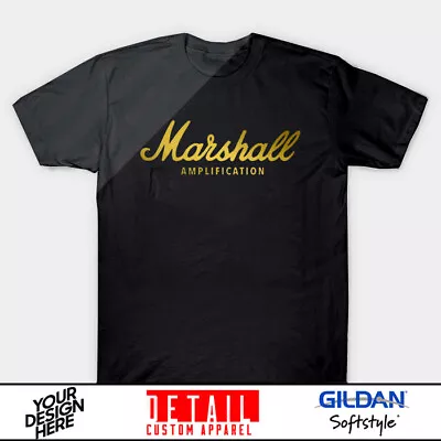 Marshall Amplification Gold Guitar T-Shirt Cotton USA Size S-5XL Ship From USA • $23.99