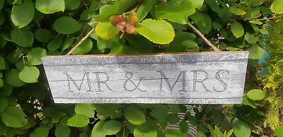 Fab NEW! Mr & Mrs Grey Wooden Hanging Sign • £5