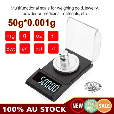 Digital Milligram Scale High Precision Jewelry Balance Powder Scale 50g*0.001g • $20.99