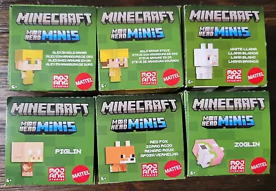 Lot Of 6 Mattel MINECRAFT MOB HEAD MINIS New! Sealed! Free Shipping! • $17.97