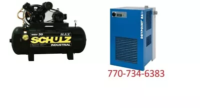 Schulz Air Compressor - 7.5hp Three Phase - 80 Gallon 30 Cfm + Dryer 35 Cfm • $4266.66