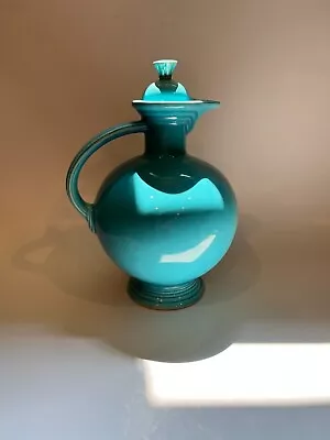 Vintage Fiesta Ware Turquoise Art Deco Carafe With Stopper Homer Laughlin • $199.99