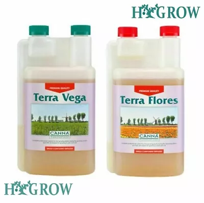 Canna Terra Vega Terra Flores Complete Grow And Bloom Nutrient Bundle 1Ltr's • £29.99