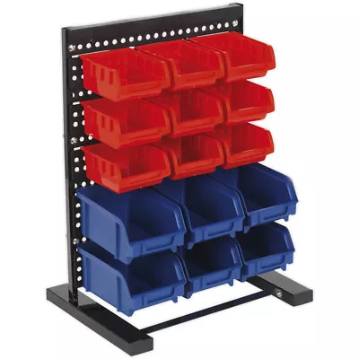 15 Tray / Bin Bench Mounted Parts Storage Rack - Garage & Warehouse Picking Unit • £44.99