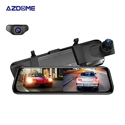 AZDOME 2.5K 10 Split-Screen Display 170° FOV Dual Backup Mirror Camera G-Sensor • $74.99