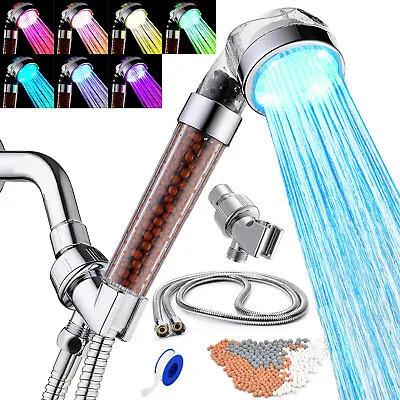 $21.99 • Buy LED Shower Head With 7 Corlor Changing, Shower Bracket And Hose High Pressure