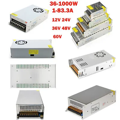 DC 12V 24V 36V 48V 60V Switch Power Supply Driver For LED Strip AC 110V-220V UK • £69.39