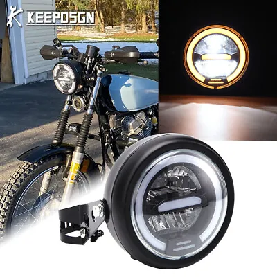 5.75  LED Headlight Hi/Lo DRL + Bracket For Honda CB250 CB125 Scrambler 125 350 • $35.59