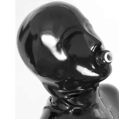 $36 • Buy Latex Hood With Mouth Tube For Play Handmade Rubber Mask Club Wear Costume