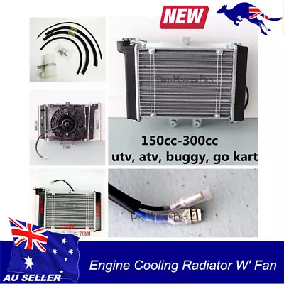 Water Cooled Radiator Cooler +Fan 150cc 200cc 250cc PIT Quad Dirt Bike ATV Buggy • $103.46