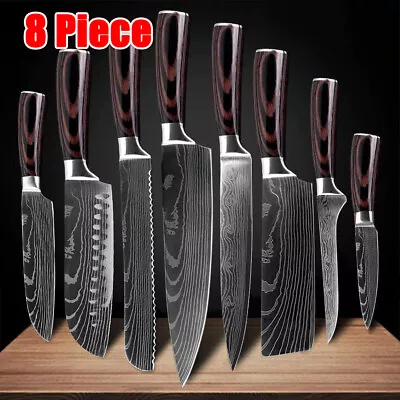 Japanese Damascus Kitchen Knife Set VG10 Steel Sharp Blade Chef Meat Cutlery • $29.99