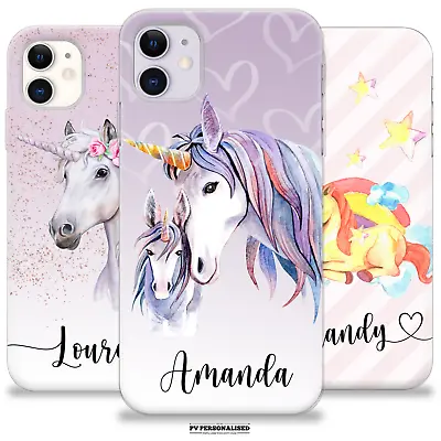 Personalised Silicone Case For IPhone 11 12 13 14 15 XR 7 8 XS Unicorn Kid Gift • £7.59