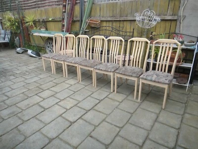$160 • Buy Dining Chairs. Set Of 8 Fabric Covered Timber Dining Chairs