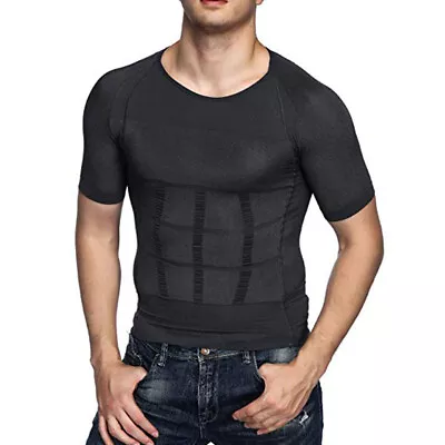 Mens Slimming Vest Body Shaper Belly Control Waist Compression Tops Undershirts • £15.79