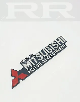 Powered By Mitsubishi Motor Development Badge Metal Emblem Decal RARE EVO MR AU • $19.95