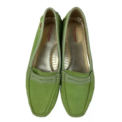 Marc Joseph New York Women's Union St Driving Loafers 10 Green Suede Flats • $33.99