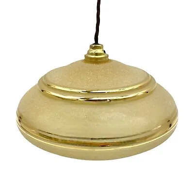 Vintage Pendant Light Fitting Art Deco Glass Lampshade With New Fittings (178) • £29.99