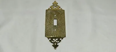 Vintage Solid Brass Hammered Pierced Finish Wall Light Switch Plate Cover Japan • $25