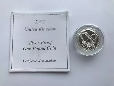 ~Simply Coins~ 2007 SILVER PROOF MILLENNIUM BRIDGE ONE 1 POUND COIN WITH COA • £29.50