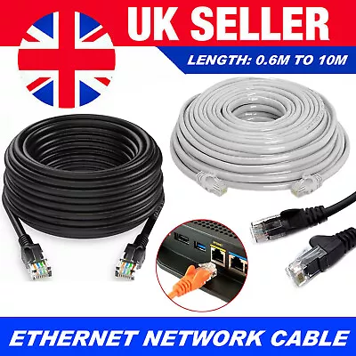 £0.99 • Buy Ethernet Cable Network Internet Cat5e RJ45 Patch Lead Lot 0.60m Short - 10m Long