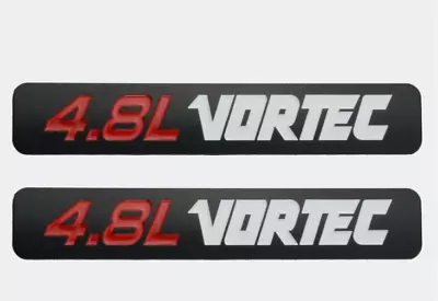 2X 4.8L VORTEC Sticker Decals Emblem 3D Nameplate Black Red White Chevy • $46.99