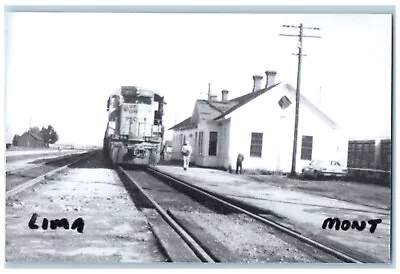 Lima Montana MT Postcard Train Railroad Depot C1950's Vintage RPPC Photo • $29.95