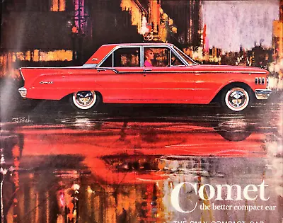 1960 Mercury Comet Family-sized Compact Car Vintage Print Ad Red 4 Door Wagon • $13.08