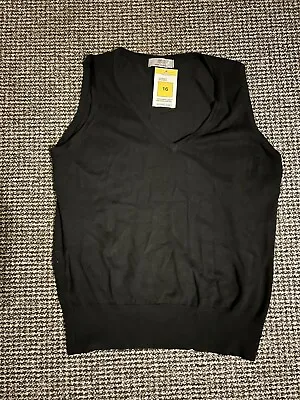 Marks And Spencer Ladies Black Sleeveless Jumper Size 16 • £8.50