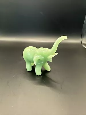 Vintage Green Jade Elephant Figurine • $17