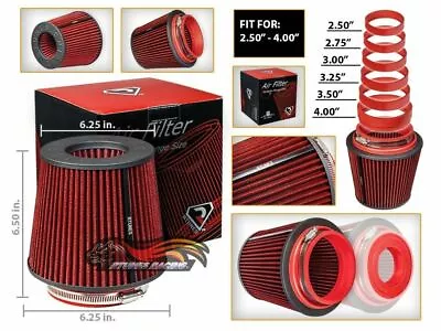 Cold Air Intake Filter Universal RED For GTI/R32/Rabbit/Gol/Passat/Multivan • $476.99