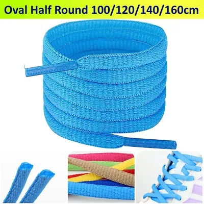 Half Round Oval Shoelaces 100/120/140/160cm Sport Shoe Laces Strings Sneakers • $3.95