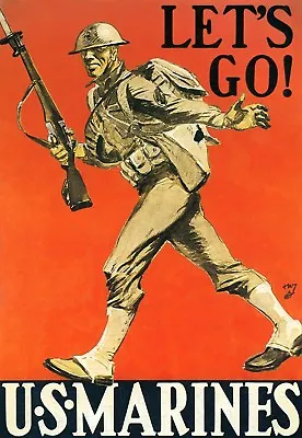 US Marine Corps Recruiting Poster - WW2 American Propaganda Poster US Navy • $19.95