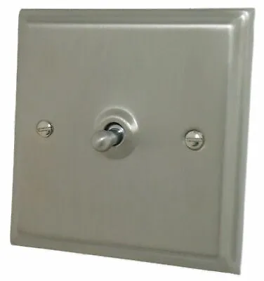 £27.95 • Buy G&H DSN285 Deco Plate Satin Nickel 1 Gang Intermediate Toggle Light Switch
