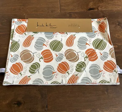 Nicole Miller Fall  Placemats Set Of 4 Thanksgiving Colorful Pumpkins New • $29.98