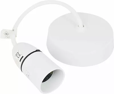 £5.49 • Buy Ceiling Pendant Light Fitting Set With BC Lamp Holder Cable White