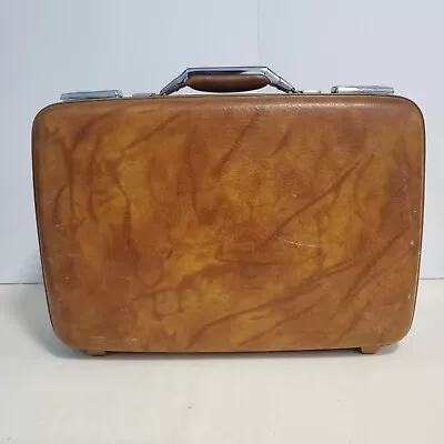 Vintage American Tourister Escort Briefcase Hard Shell Brown Suitcase  18  X 13  • $29.90