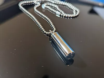 £7.99 • Buy Stainless Steel Openable Bottle Column Urn Stash Secret Pendant Necklace UK