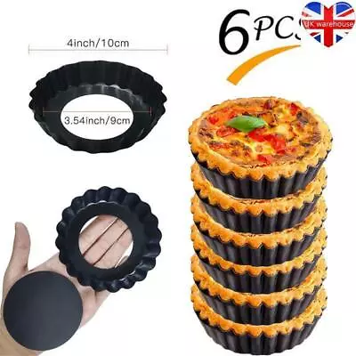 Non Stick 4 Inch Quiche Pans Removable Bottom Mini Tart Pans Set Tart Tins Cases • £5.69