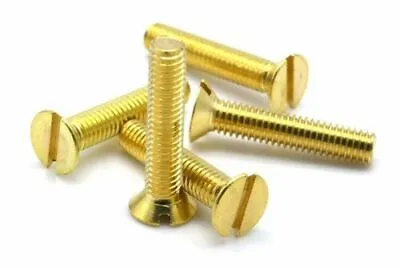 M4 4mm Solid Brass Slotted Countersunk Machine Screw CSK Head Bolts DIN 963 • £1.20