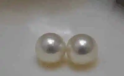 $36 • Buy Pair Of 10mm Natural South Sea Genuine White Perfect Round Loose Pearl Undrilled