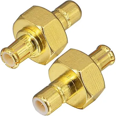 2x SMB Male To MCX Male Straight Plug RF Connector Adapter UK Seller • £3.89