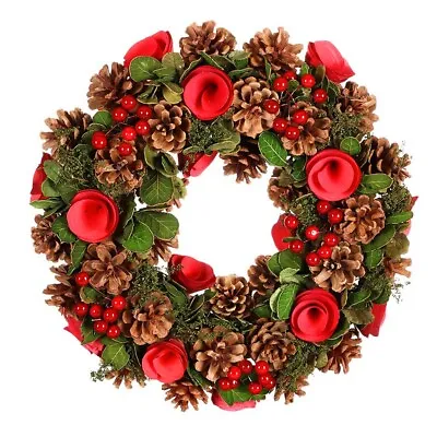 Christmas Wreath  14  Red Front Door Wall Hanging Winter Wreath Garland Ornament • £14.99