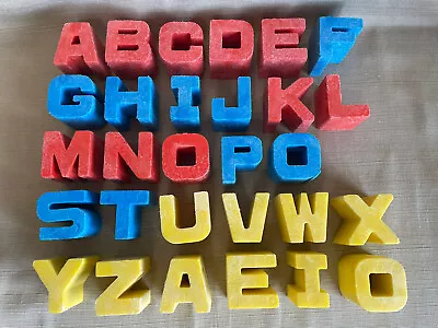 Lot Of 29 Tuff Stuff ABC's Alphabet Letters Blocks Vintage 1971 Mattel Preschool • $16.09