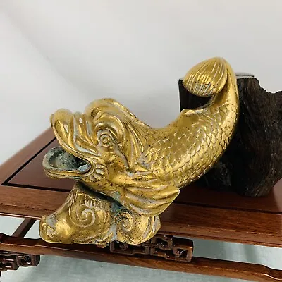 Large DOLPHIN Brass Sink FAUCET Bath Spout Fountain Vintage Luxury Fish • $500