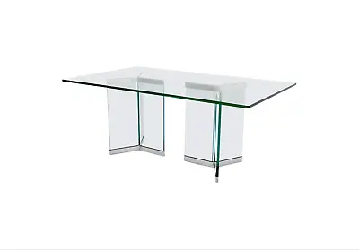 1970s Mid-Century Authentic Pace Collection Glass Dining Table By Irving Rosen • $5595