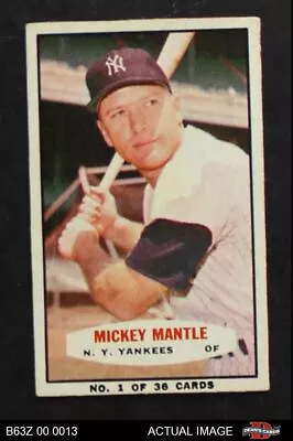 1963 Bazooka #1 Mickey Mantle Yankees HOF 3 - VG B63Z 00 0013 • $530