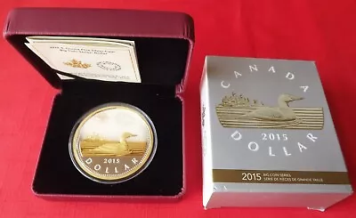 2015 Canada Big Coin Series. 'Common Loon' Gilded 5 Oz Silver Proof. Box And COA • £230