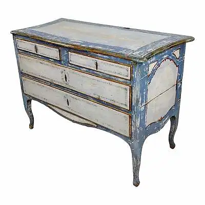 18th Century Swedish Gustavian Blue Painted Commode   • $9600