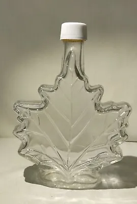 Maple Leaf Shaped Glass Syrup Bottle Empty Bottle With Screw On Lid • $15.99