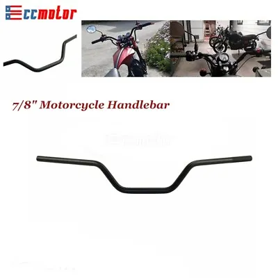 Motorcycle Handlebar 7/8  Bars Euro Style For Bobber Cruiser Cafe Racer Black • $32.99